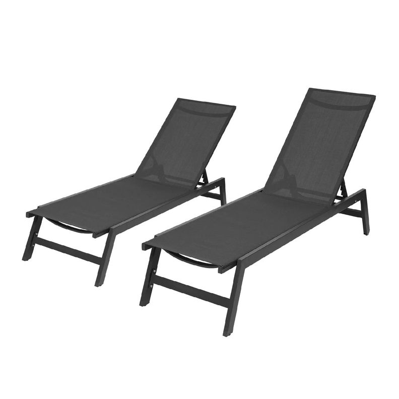 Juego de Reposeras Aluminio Negra X2 Midtown-0