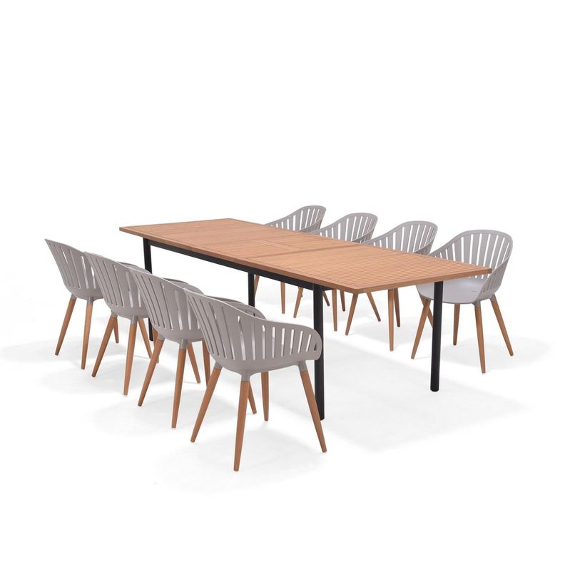 Juego De Terraza Extensible Madera 267x90cm Cannes con 8 Sillas-0