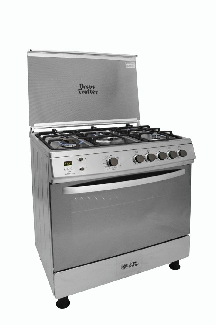 COCINA URSUS TROTTER EURO 80CM 5 PLATOS PRO GAS LICUADO Plateado Metalico