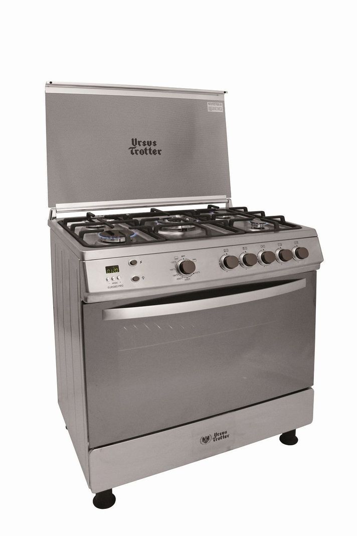 COCINA URSUS TROTTER EURO 80CM  5 PLATOS PRO GAS NATURAL Plateado Metalico