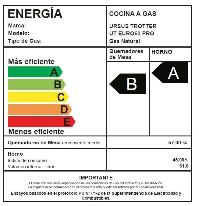 COCINA URSUS TROTTER EURO 60CM 4 PLATOS PRO GAS NATURAL-3