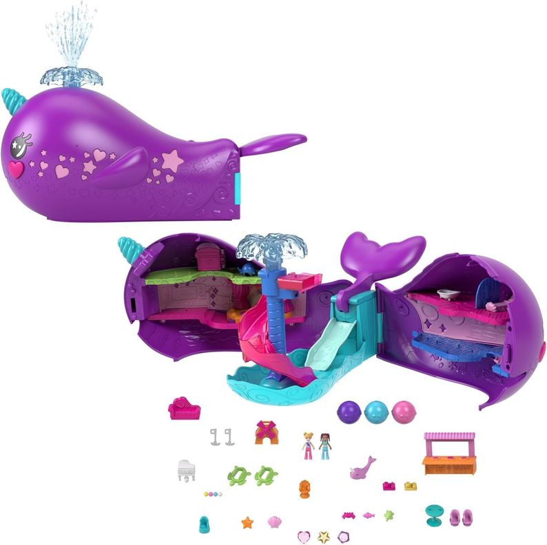 Set Ballena Narval Mágico Polly Pocket-0
