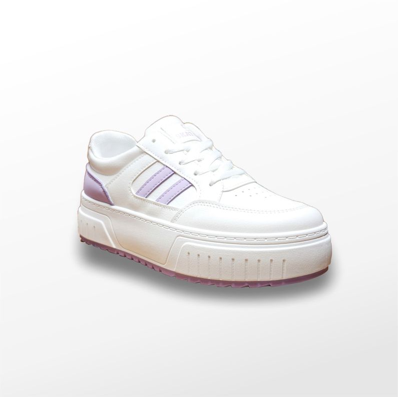 ZAPATILLAS MUJER BLANCO LILA  PLATAFORMA PU -0