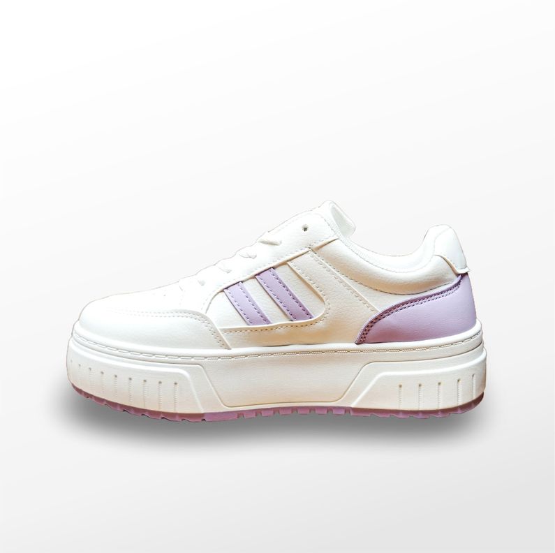 ZAPATILLAS MUJER BLANCO LILA  PLATAFORMA PU -1