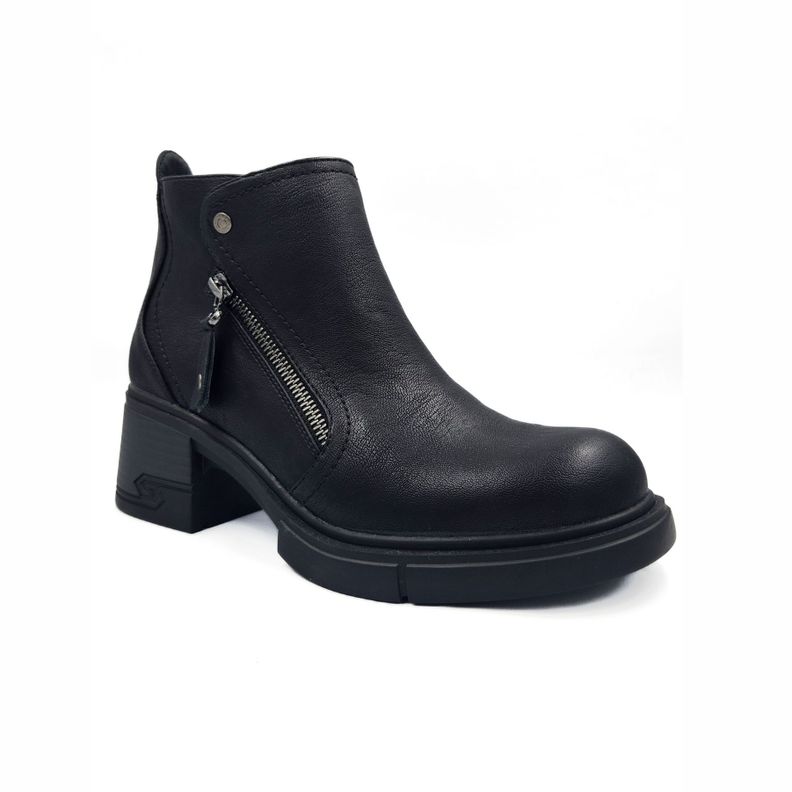 BOTIN MUJER NEGRO PU CIERRE-1