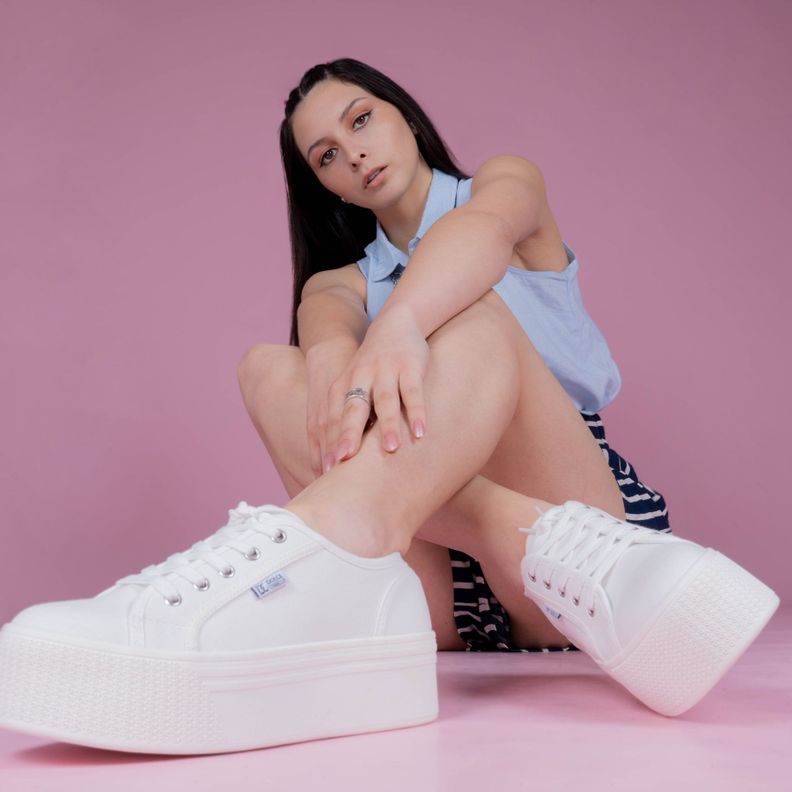 Zapatilla Mujer Lona bLANCA-1