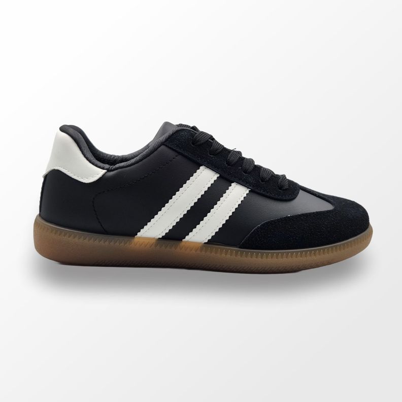 Zapatilla Plana Mujer  Negro Blanco-0