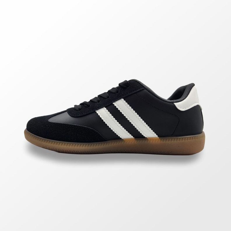 Zapatilla Plana Mujer  Negro Blanco-1