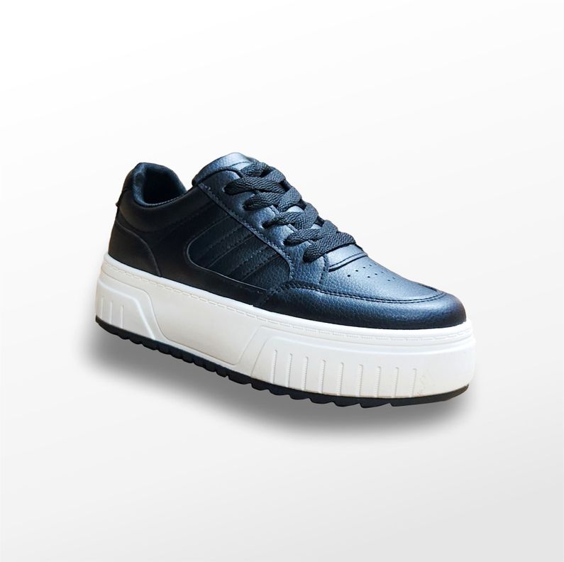 ZAPATILLAS MUJER NEGRO PLATAFORMA PU-1