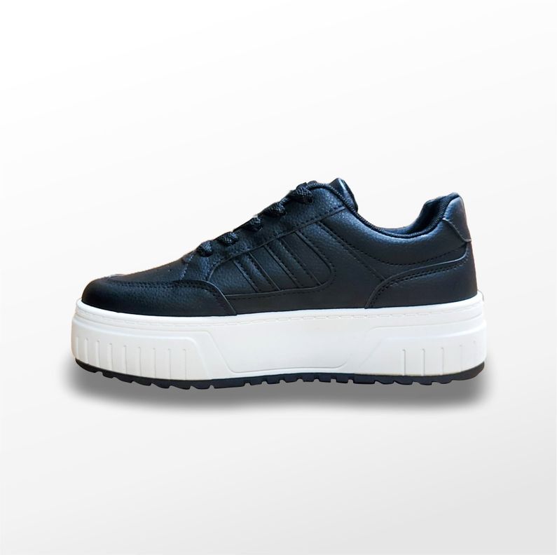 ZAPATILLAS MUJER NEGRO PLATAFORMA PU-2