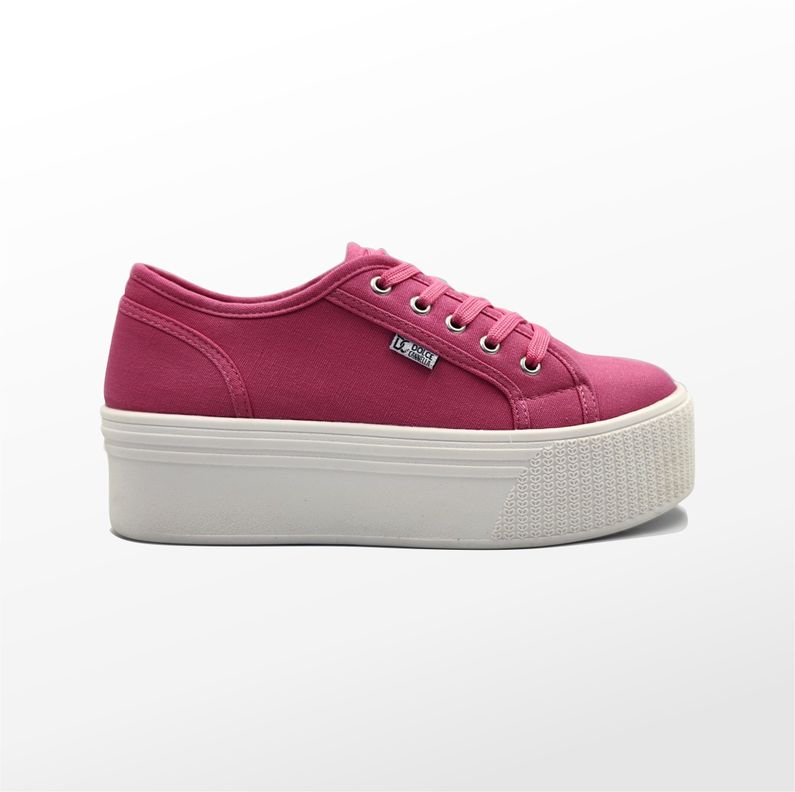 Zapatilla Lona con Plataforma Doloce Cannella -0