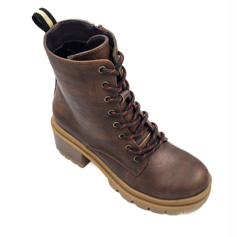 BOTIN MUJER CAFÉ PU CORDON 102-3