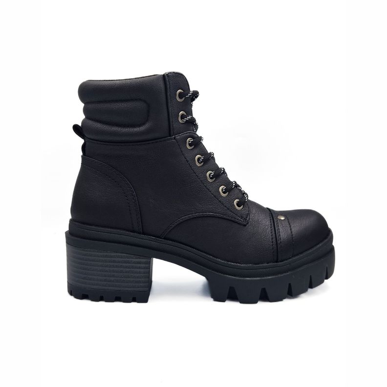 BOTIN MUJER NEGRO PU CORDON-0
