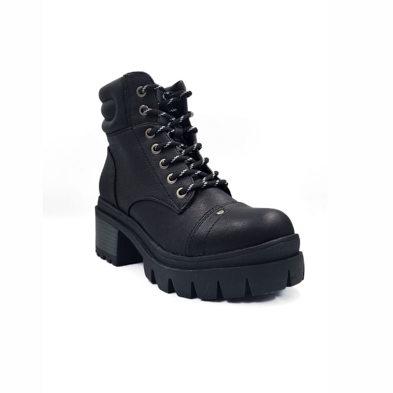 BOTIN MUJER NEGRO PU CORDON-1