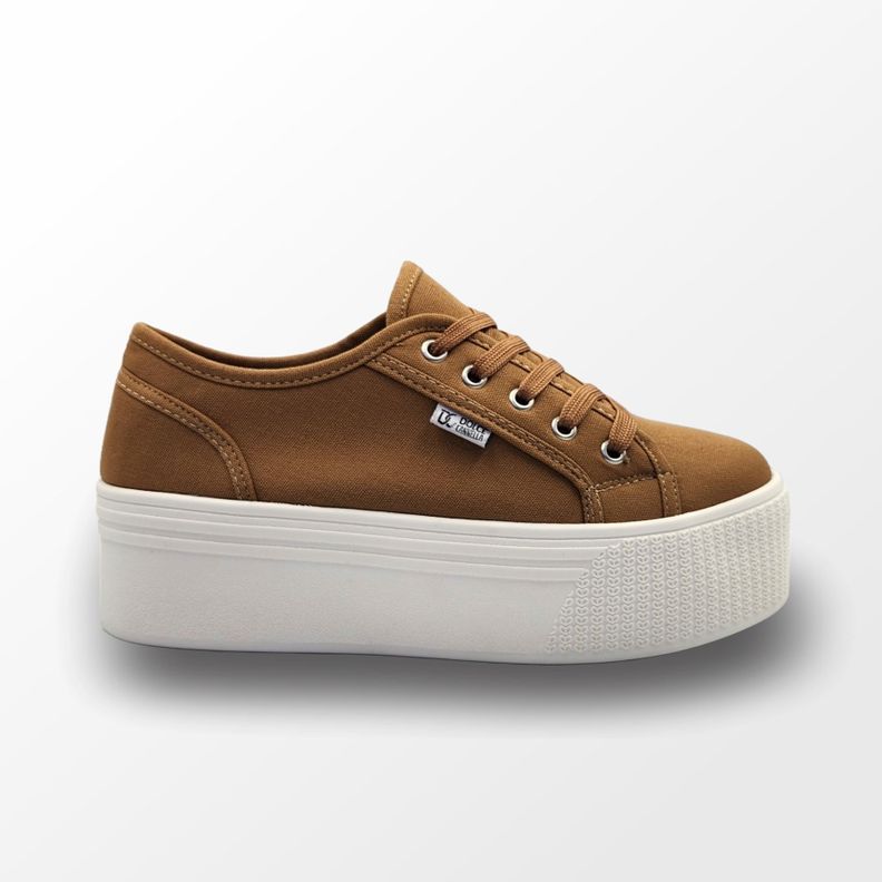 Zapatilla Mujer Lona Café Claro-0