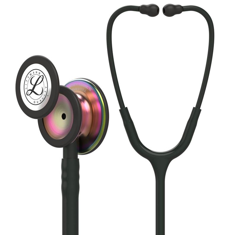 Fonendoscopio-Estetoscopio Littmann Classic Iii Negro Arcoiris 5870 + Estuche Negro-0