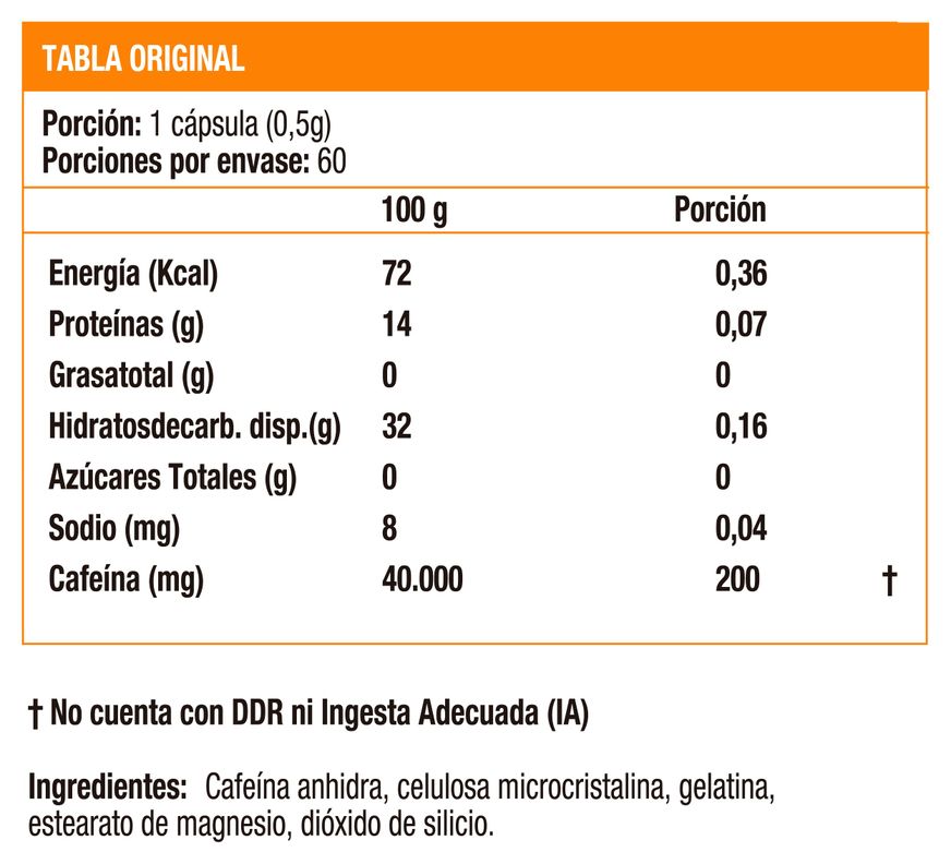 Caffeine 200, Energía (60 caps)-1