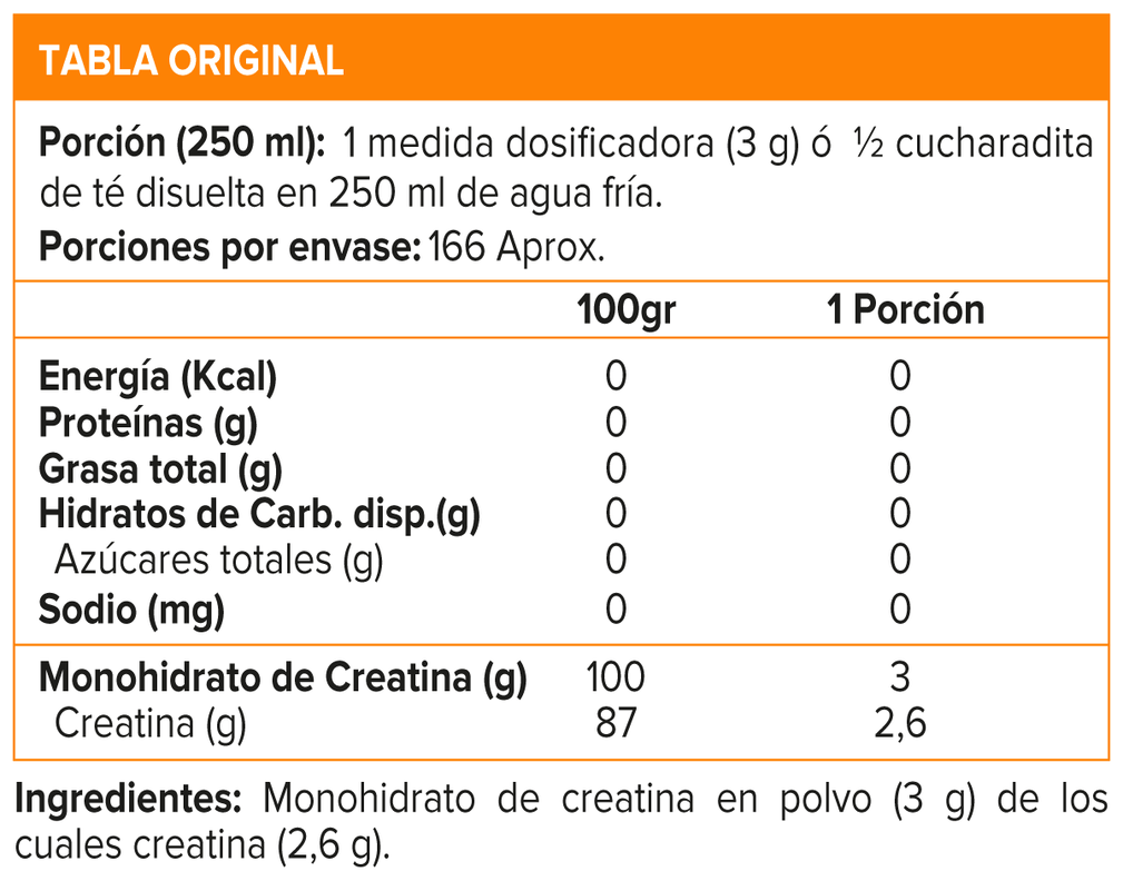 Creatine Monohydrate, Creatina (500 gr) - Original-1