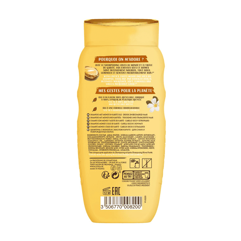 Shampoo Cabello Seco y Dañado Monoi Karité 250ml, Lovea-1