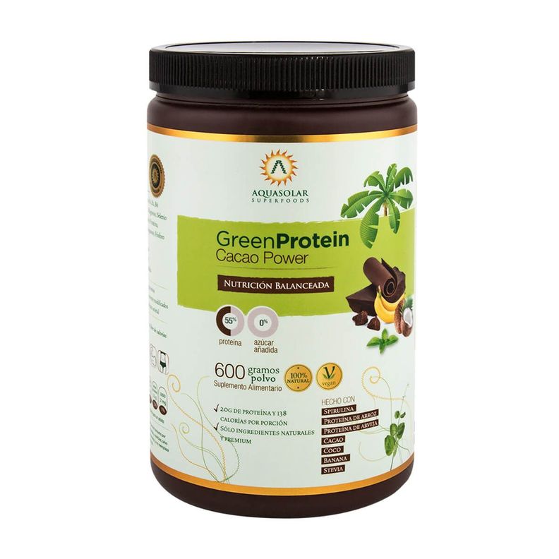 Green Protein Cacao, Proteína vegana (600 gr) - Original-0
