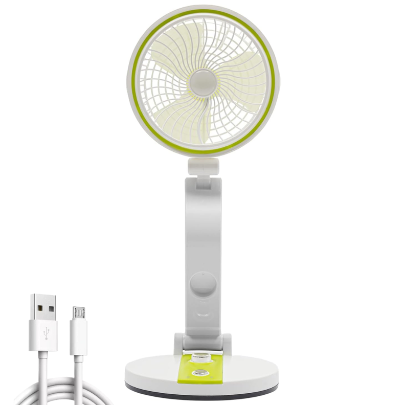 Ventilador Plegable Con Luz Led De Escritorio Recargable-0
