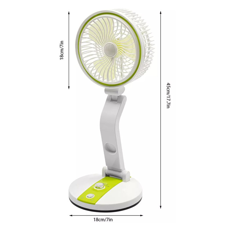 Ventilador Plegable Con Luz Led De Escritorio Recargable-2