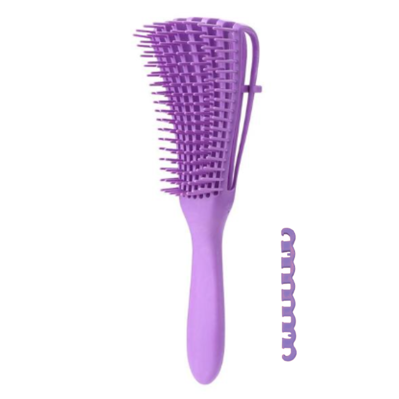 Cepillo  Flexible Desenredante De Rizos Morado-0