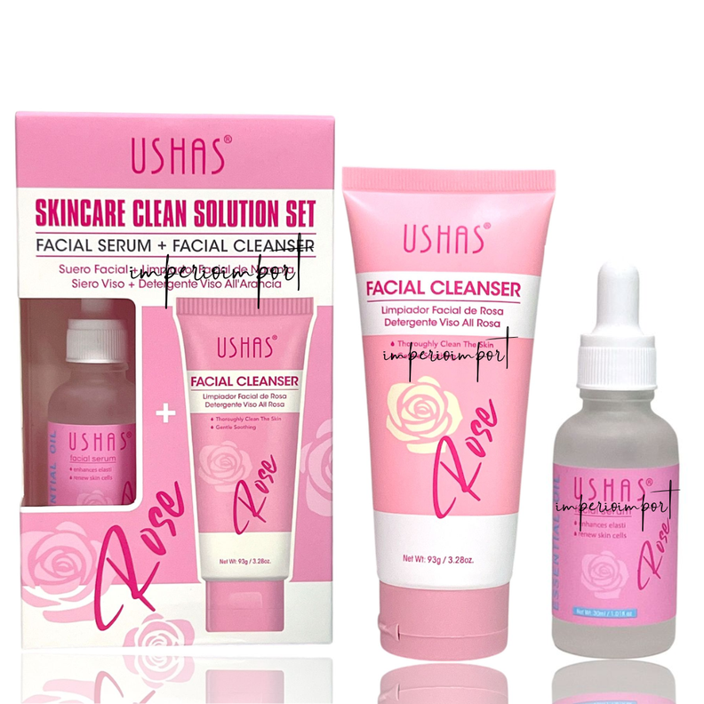 Limpiador facial + Serum Hidratante De Rosa -0