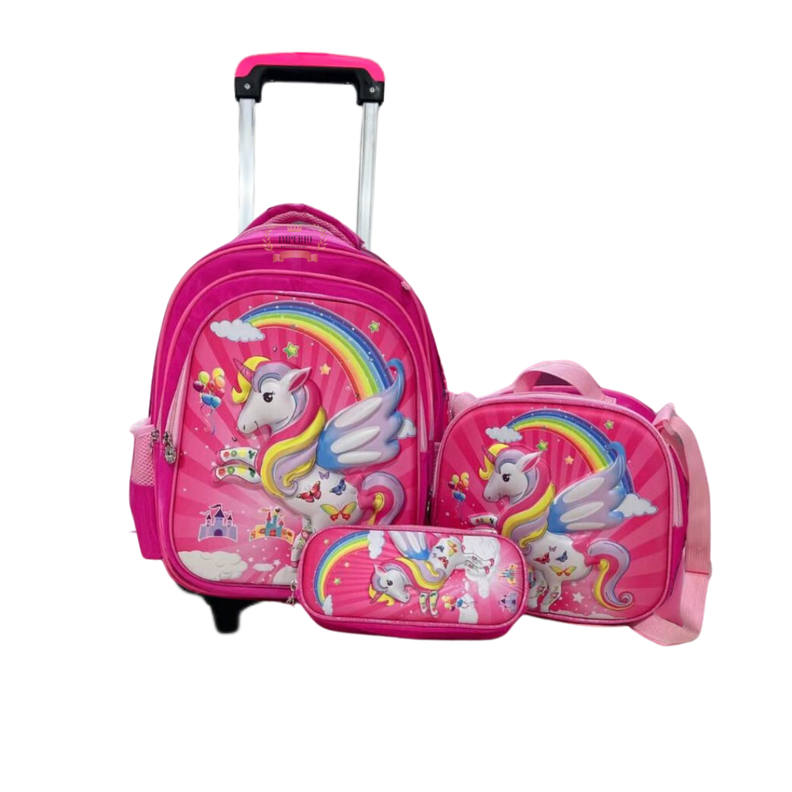 Mochila con Ruedas Niña Diseño De Unicornio-0