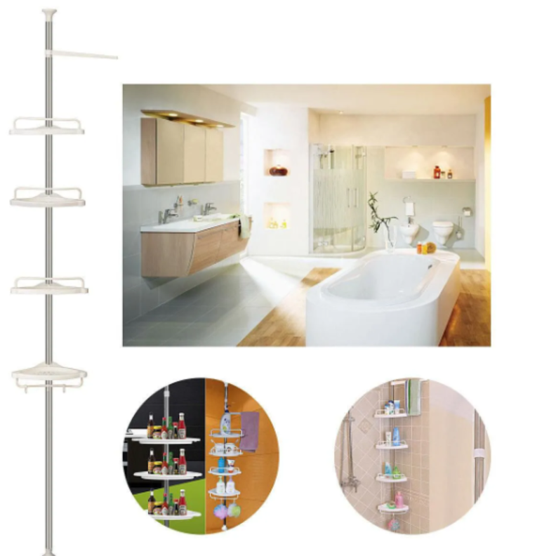 Esquinero De Baño 4 Repisas Ajustable Organizador Multiusos-2