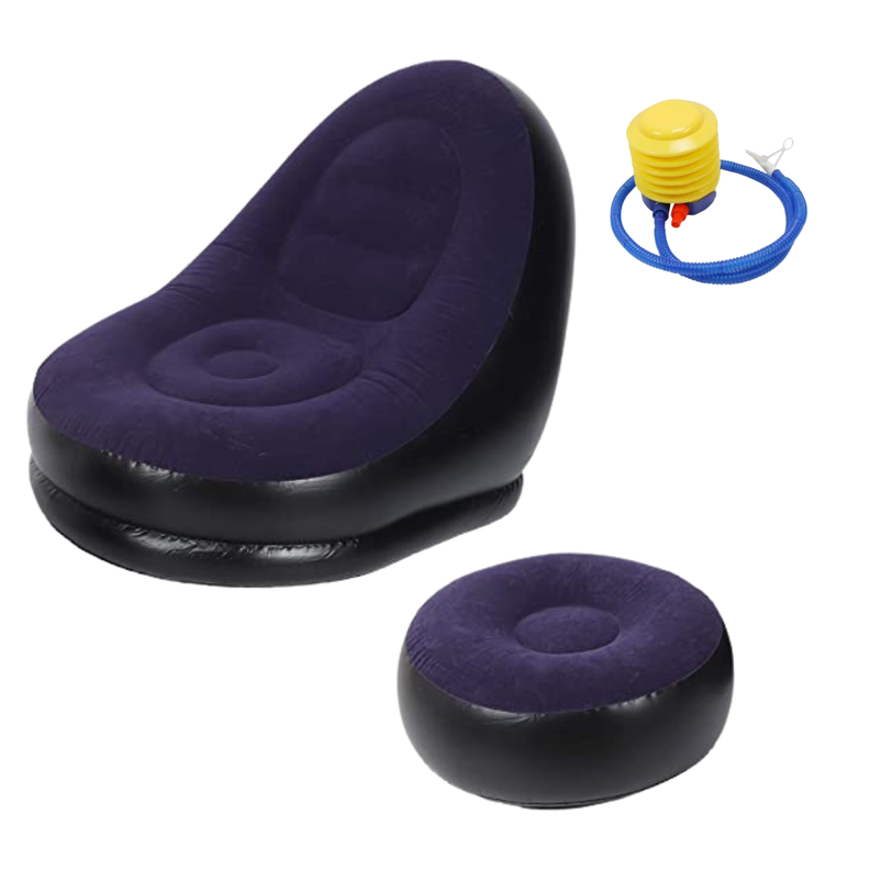 Sofa Sillon Inflable 2 Piezas Inflador Manual-0