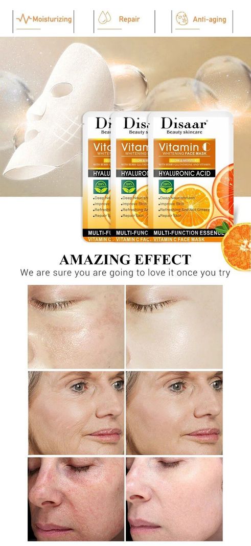 Mascarilla Facial Vitamina C 10 Unidades-2