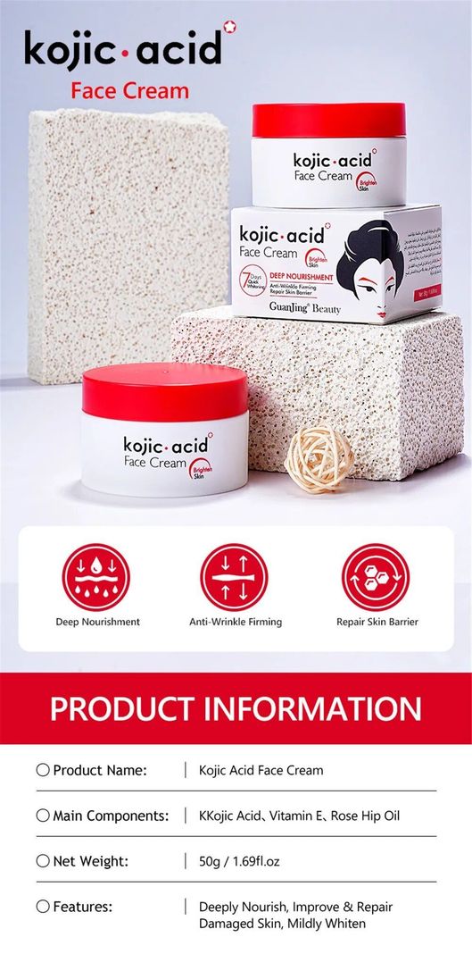 Crema Facial Blanqueadora Antiarrugas Ácido Kójico-3