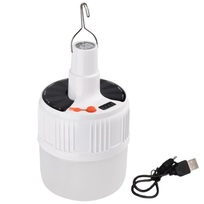 Lámpara Portátil Emergencia Camping Recargable Y Panel Solar-0