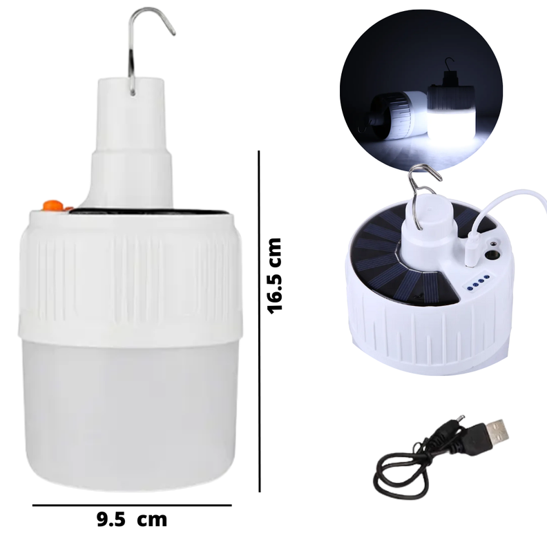 Lámpara Portátil Emergencia Camping Recargable Y Panel Solar-1