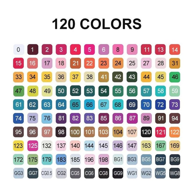 Marcadores Doble Punta 120 Lápices Colores Plumón Rotulador-2