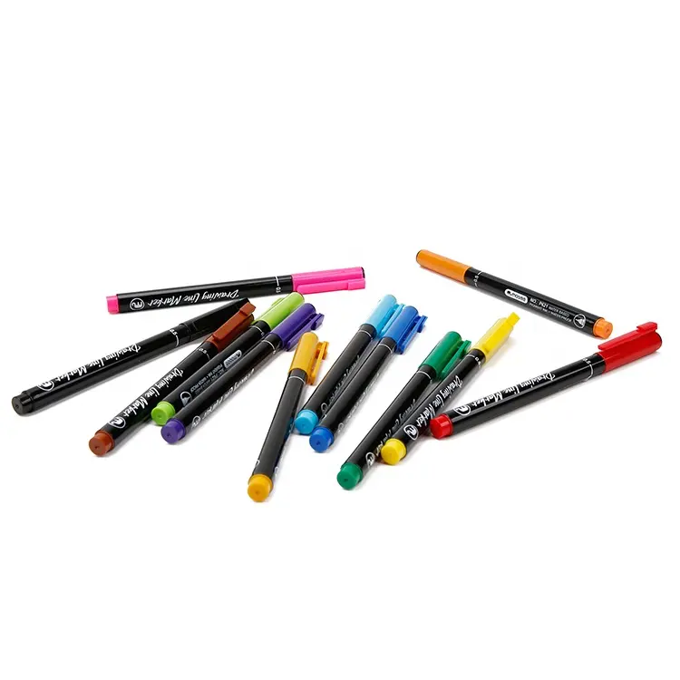 Lapices Tiralineas Set 12 Colores Lettering Marcador Mobee-2