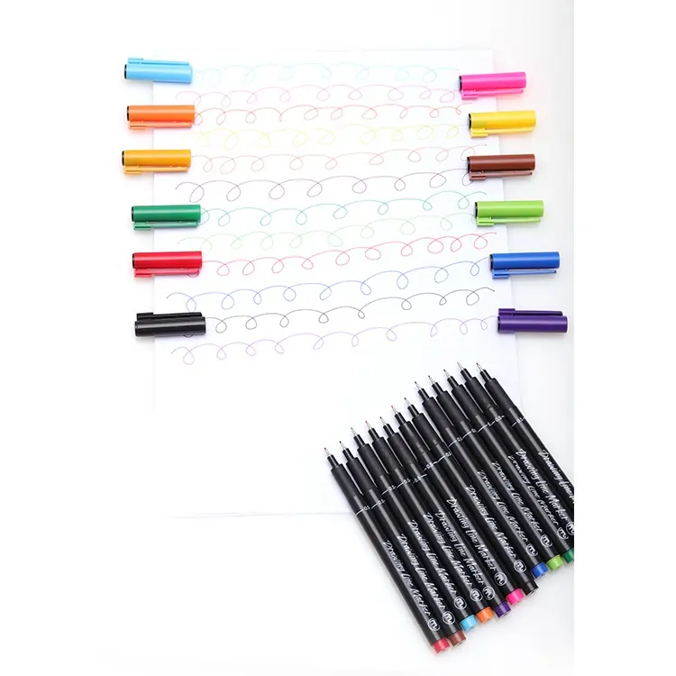Lapices Tiralineas Set 12 Colores Lettering Marcador Mobee-3