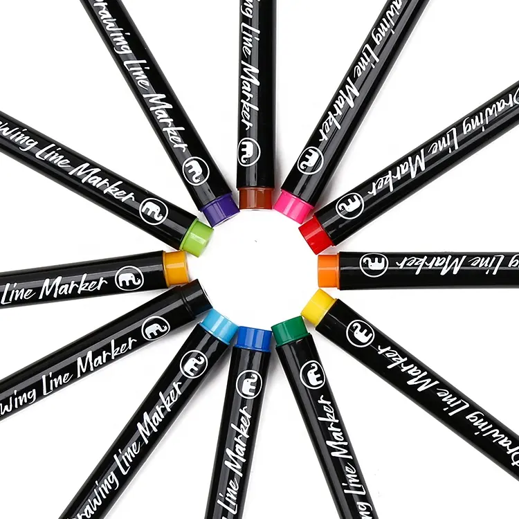 Lapices Tiralineas Set 12 Colores Lettering Marcador Mobee-4