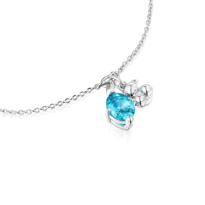 Pulsera motivo oso de plata y zafiro azul Bold Bear LGG-2