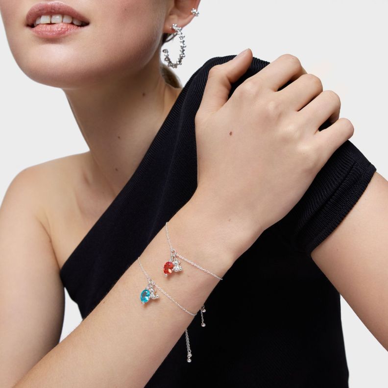 Pulsera motivo oso de plata y zafiro azul Bold Bear LGG-4