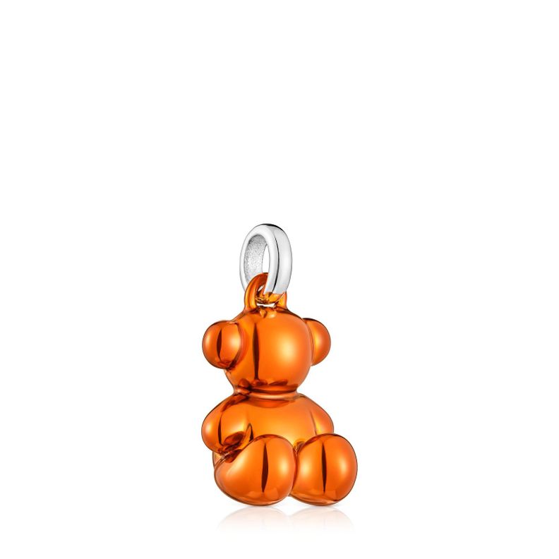 Colgante oso de acero en color naranja Bold Bear-1
