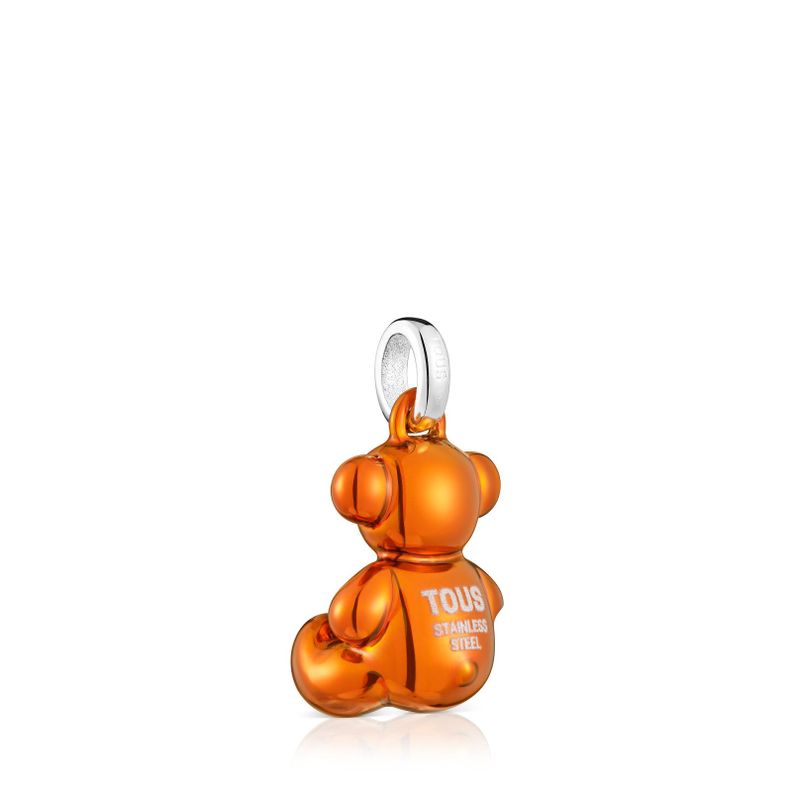 Colgante oso de acero en color naranja Bold Bear-2
