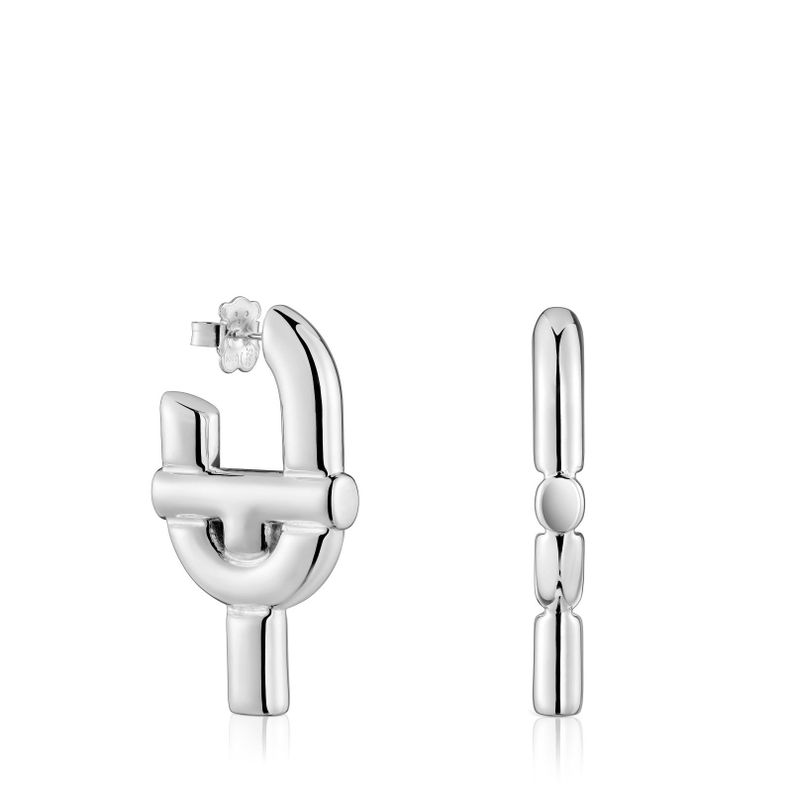 Pendientes grandes de plata TOUS MANIFESTO-0