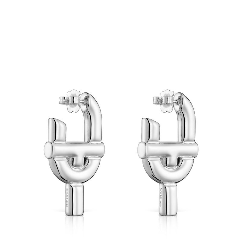 Pendientes grandes de plata TOUS MANIFESTO-2