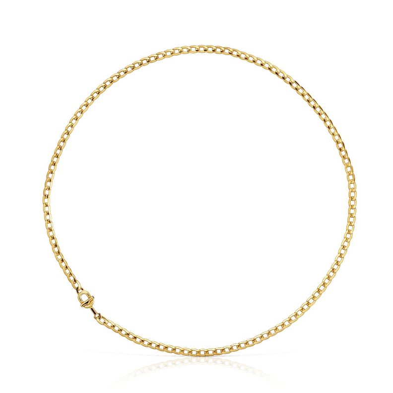 Gargantilla barbada con baño de oro 18 kt sobre plata-0