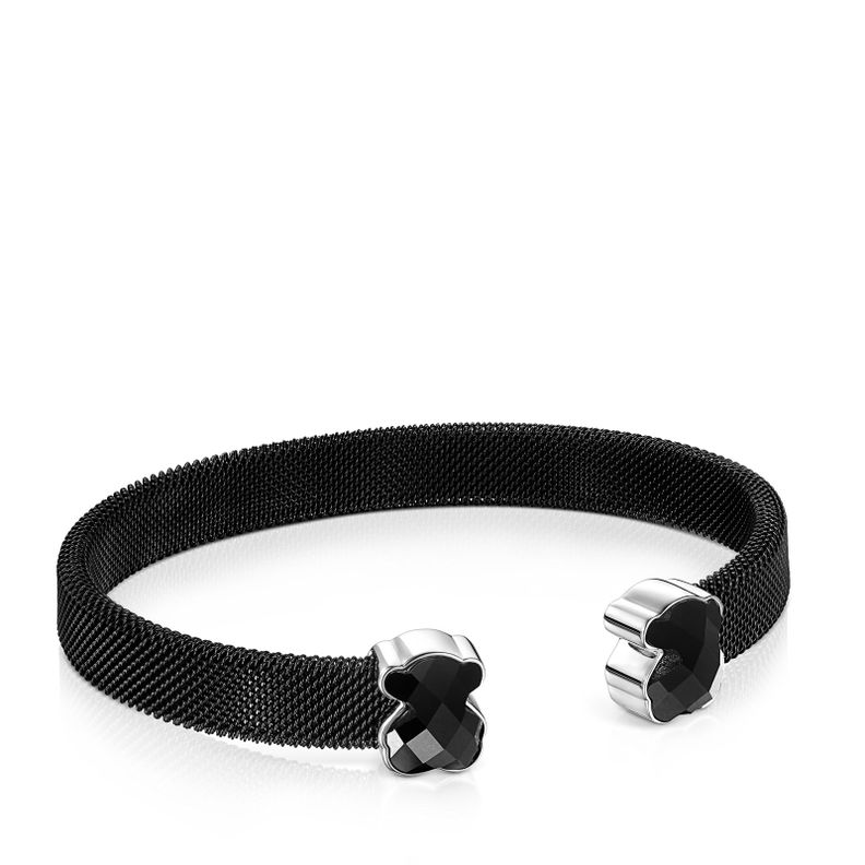 Pulsera Tous Mesh Color de Acero IP negro y Ónix-0
