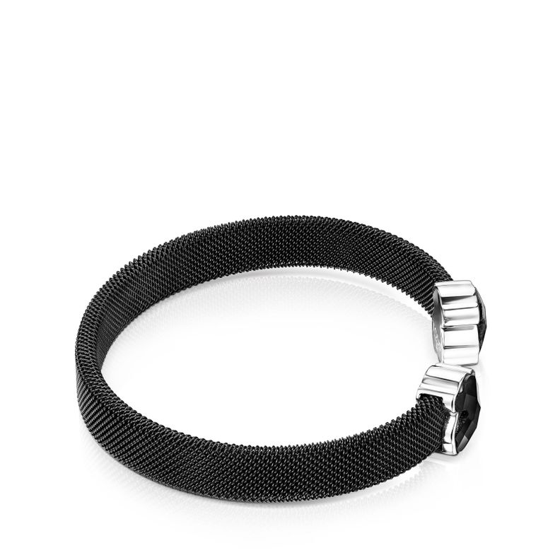 Pulsera Tous Mesh Color de Acero IP negro y Ónix-1