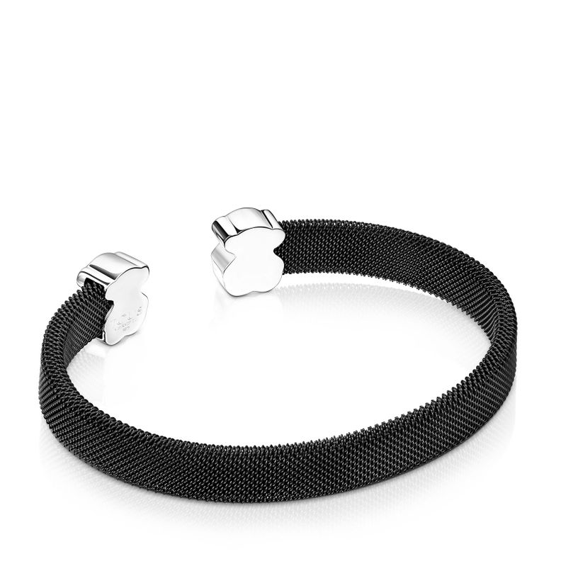 Pulsera Tous Mesh Color de Acero IP negro y Ónix-2
