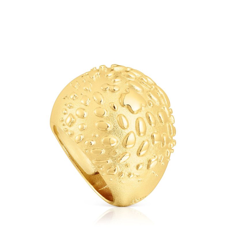 Anillo abombado con baño de oro 18 kt sobre plata Dybe-0